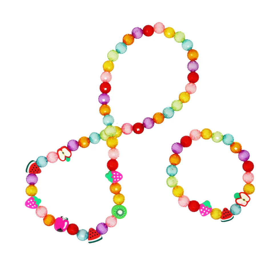 PINK POPPY - FRUIT NECKLACE & BRACELET SET