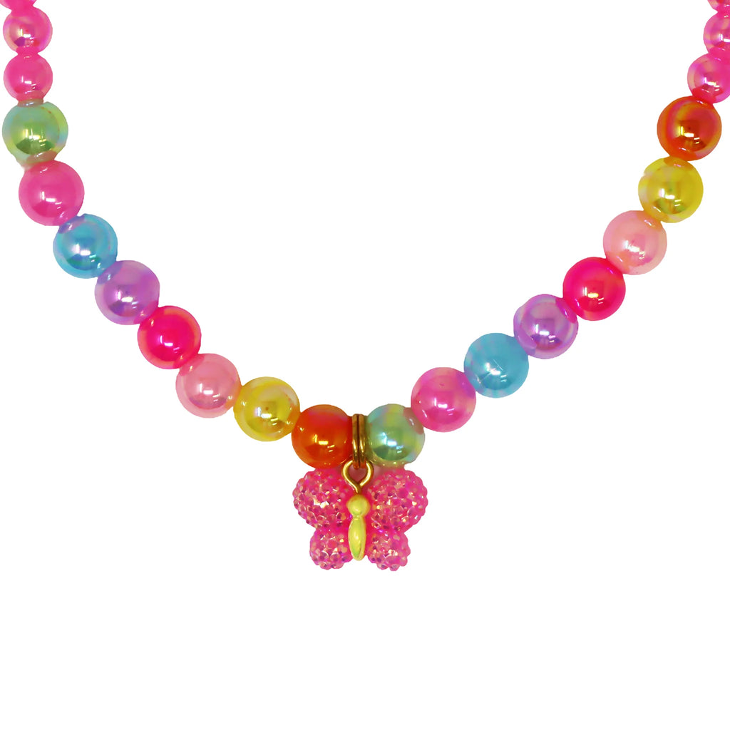 PINK POPPY - SPARKLE BUTTERFLY NECKLACE & BRACELET SET