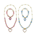 PINK POPPY - DANCE PEARL HEART NECKLACE & BRACELET SET