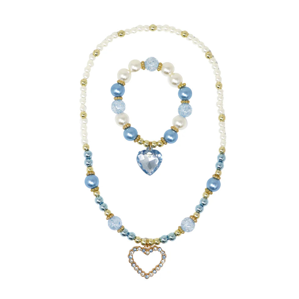 PINK POPPY - DANCE PEARL HEART NECKLACE & BRACELET SET