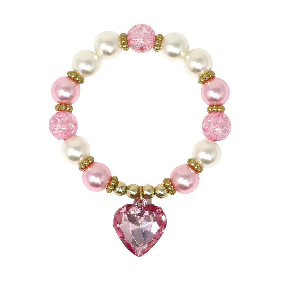 PINK POPPY - DANCE PEARL HEART NECKLACE & BRACELET SET
