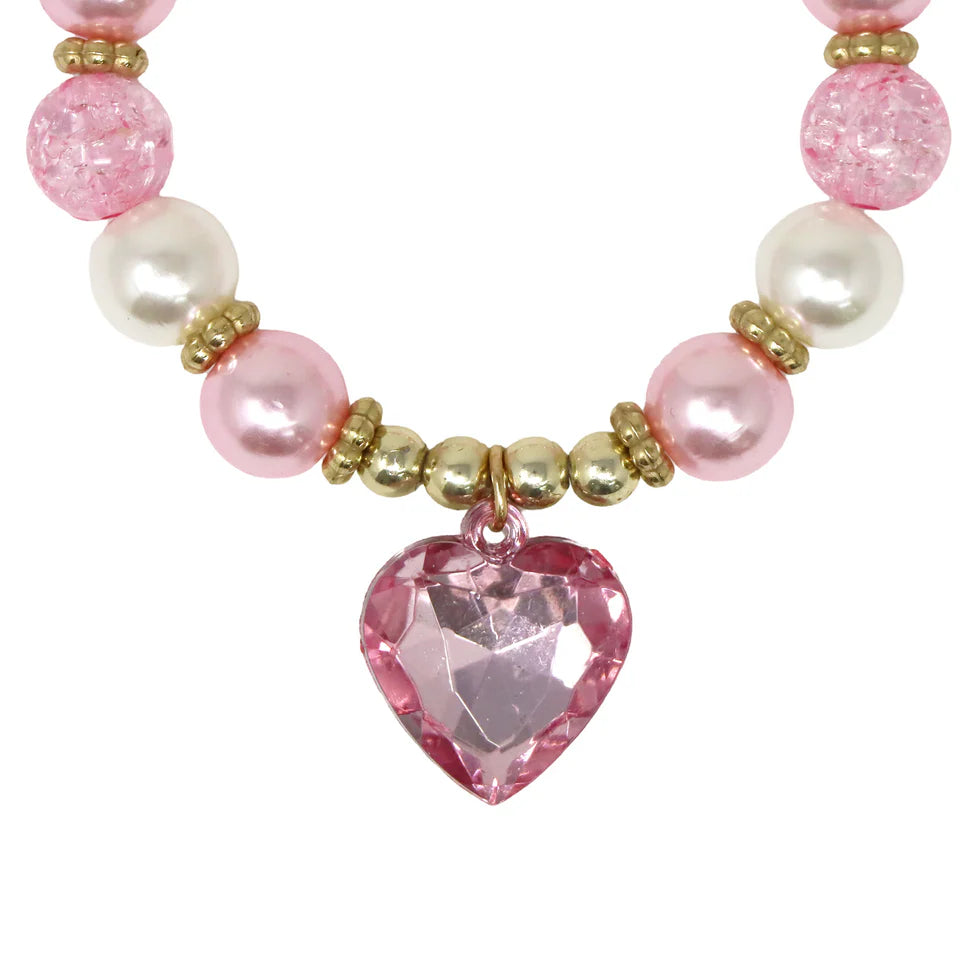 PINK POPPY - DANCE PEARL HEART NECKLACE & BRACELET SET