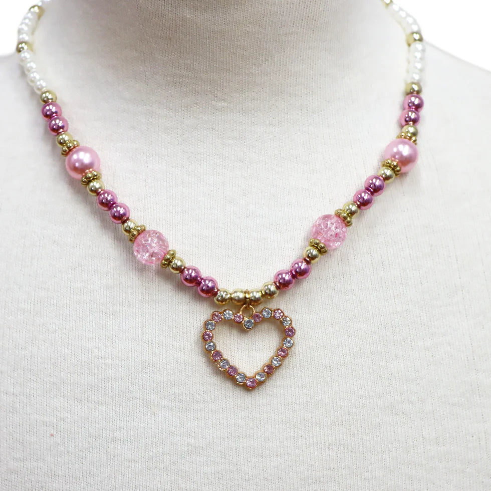 PINK POPPY - DANCE PEARL HEART NECKLACE & BRACELET SET