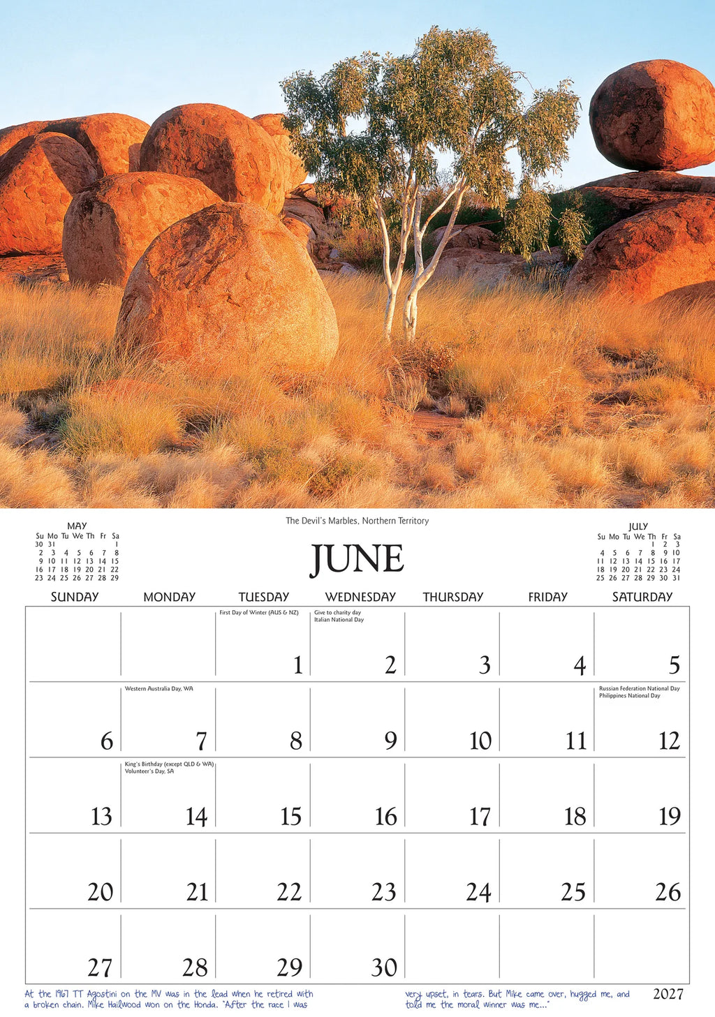 OUTBACK AUSTRALIA CALENDAR: 2027