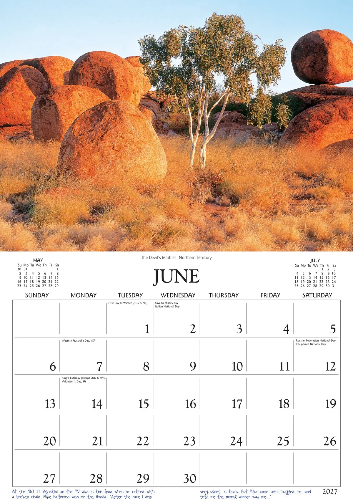 OUTBACK AUSTRALIA CALENDAR: 2027