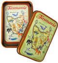 PLAYING CARD TIN BOX TAS MAP