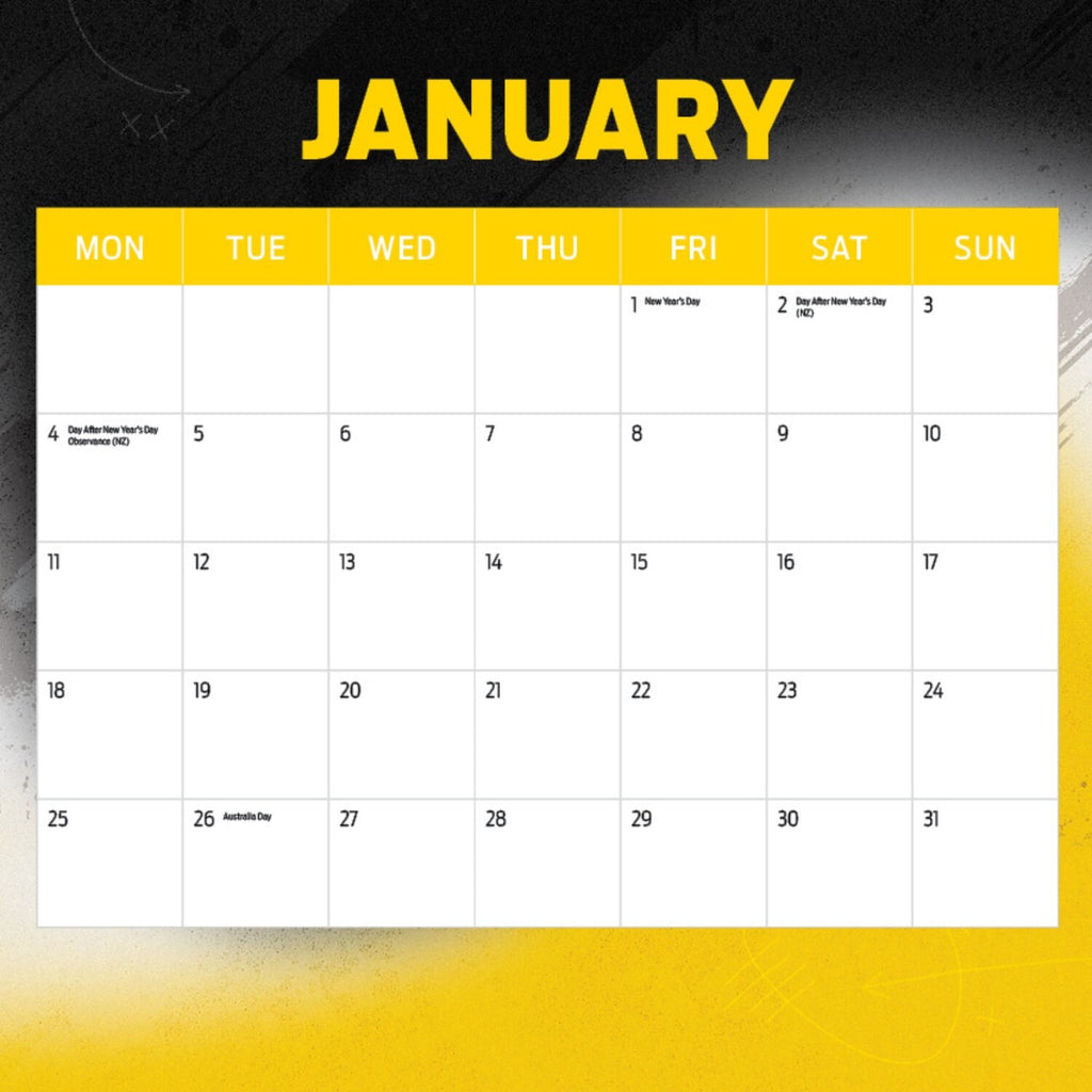 AFL RICHMOND TIGERS CALENDAR: 2027