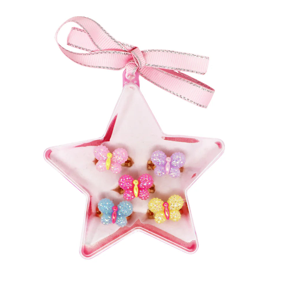 PINK POPPY - SPARKLE BUTTERFLY RINGS