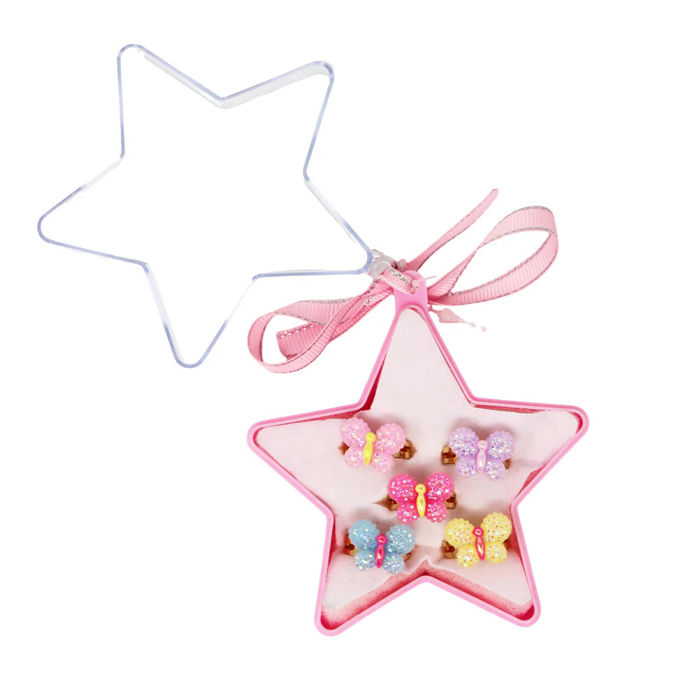 PINK POPPY - SPARKLE BUTTERFLY RINGS