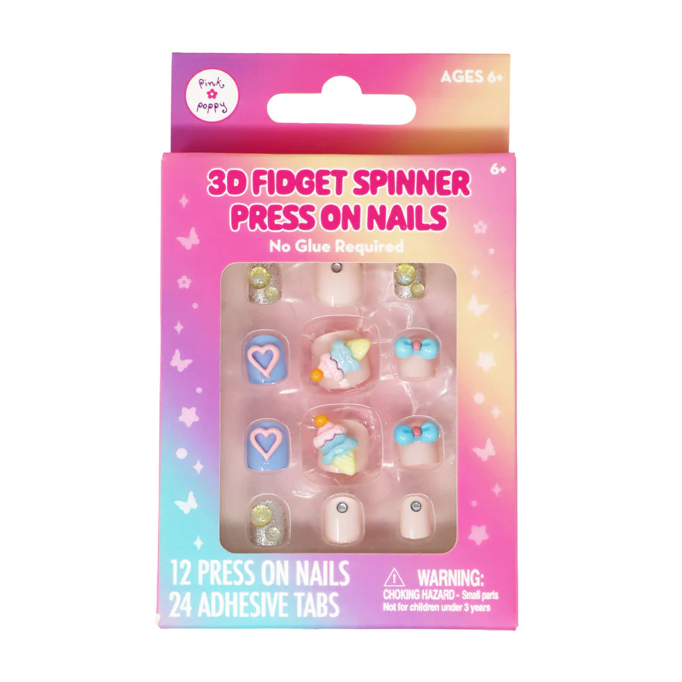 PINK POPPY - 3D FIDGET SPINNER PRESS ON NAILS ICE-CREAM
