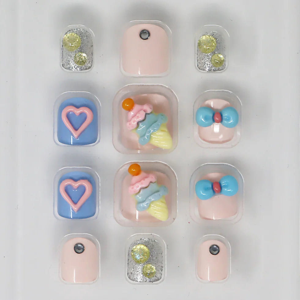 PINK POPPY - 3D FIDGET SPINNER PRESS ON NAILS ICE-CREAM