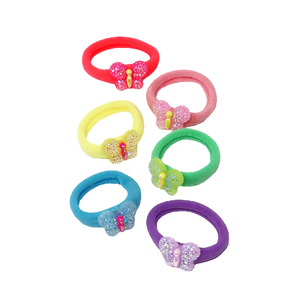 PINK POPPY - SPARKLE BUTTERFLY HAIR ELASTICS