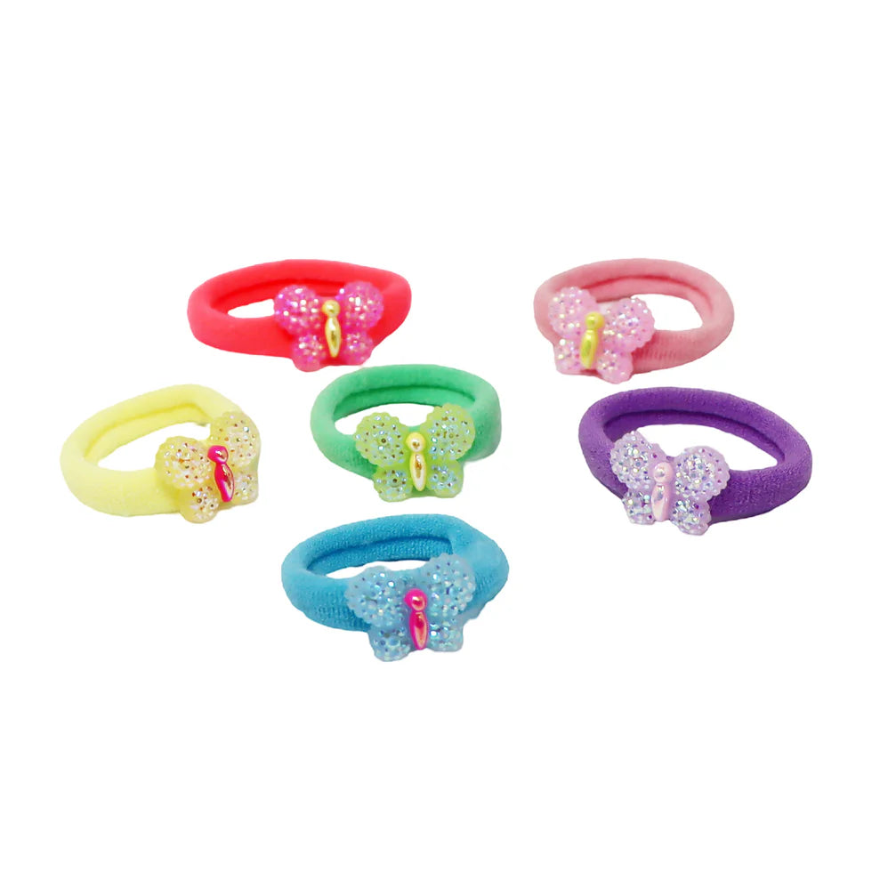 PINK POPPY - SPARKLE BUTTERFLY HAIR ELASTICS