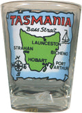 SHOT GLASS PRINTED GREEN MAP OF TASMANIA