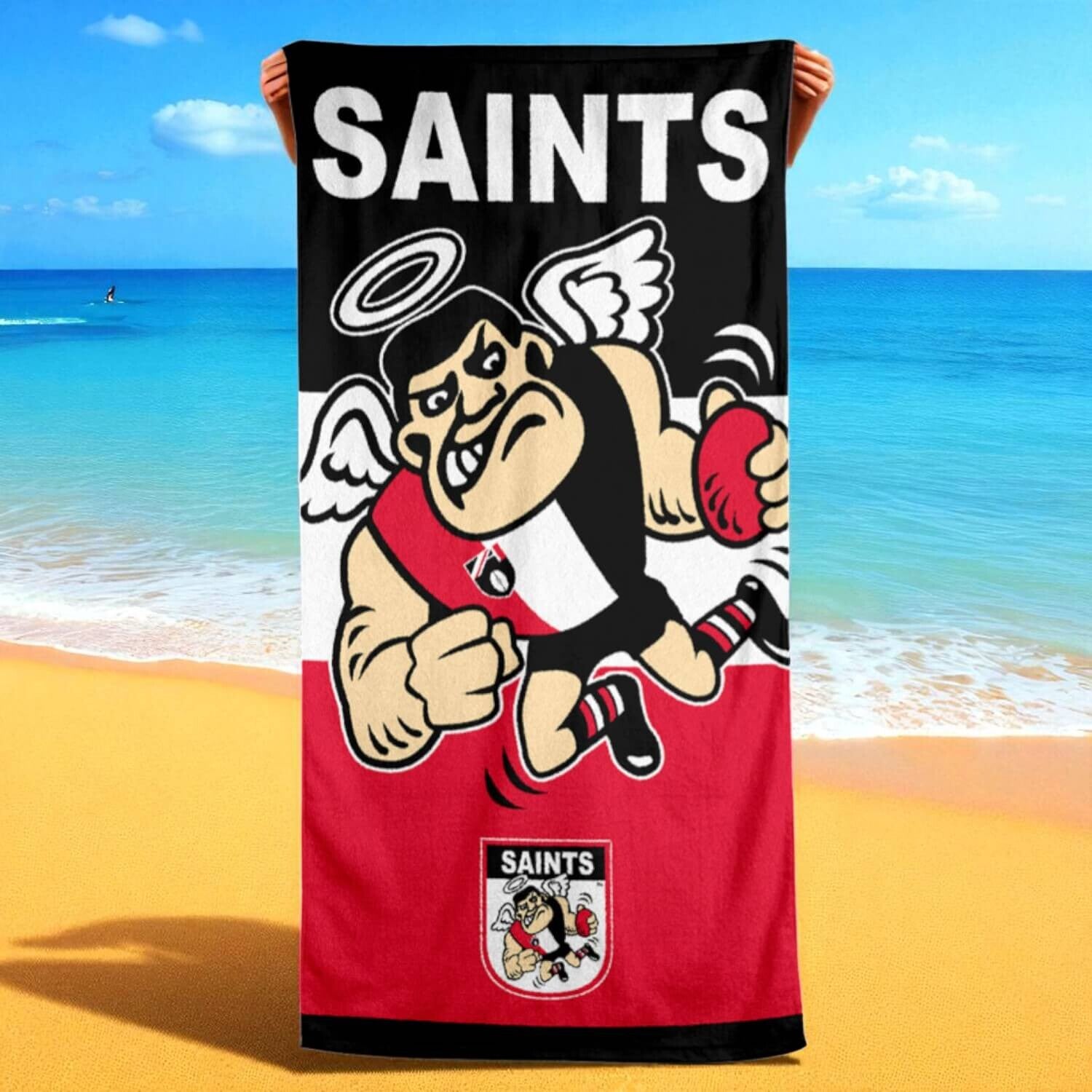 ST KILDA JUMBO BEACH TOWEL W 90CM X H170CM