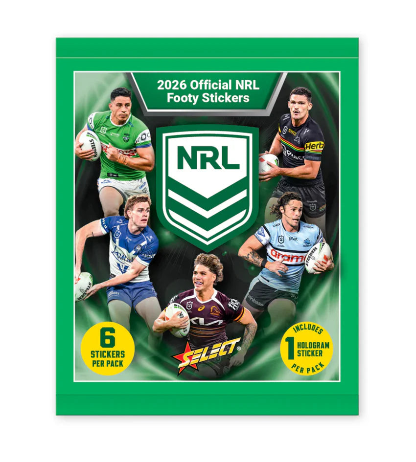 2026 Official NRL Footy Stickers 6PK: 2026