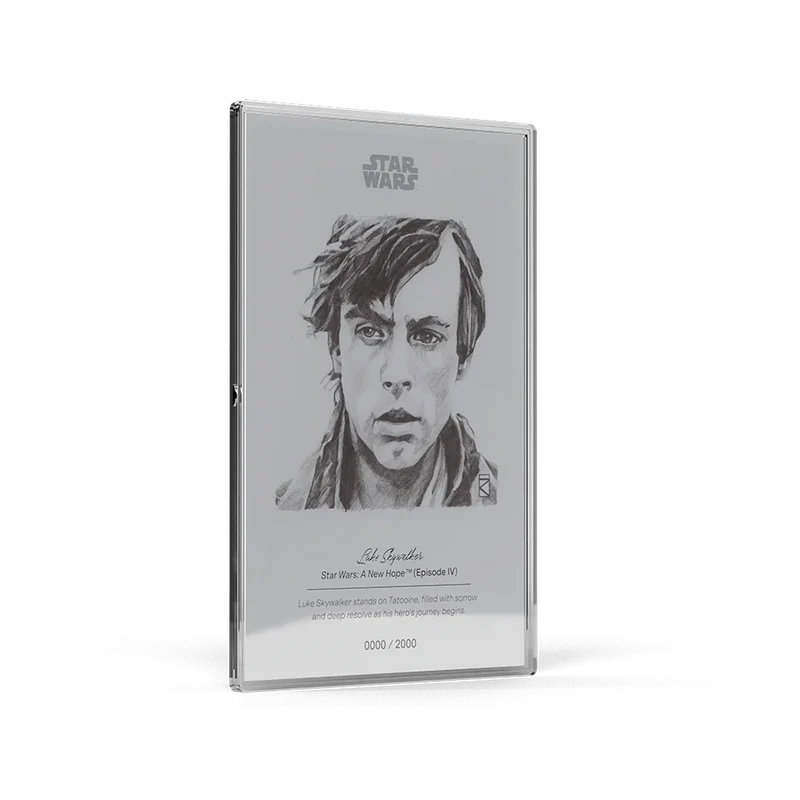 Star Wars Sketch Art - Luke Skywalker 5g Silver Collectible Foil