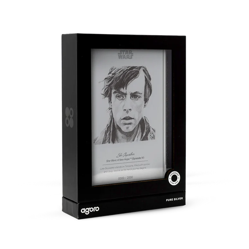 Star Wars Sketch Art - Luke Skywalker 5g Silver Collectible Foil