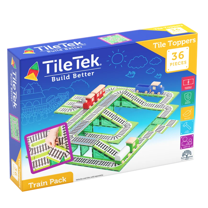TILE TEK BUILD BETTER TILE TOPPERS 36 PIECES TRAIN PACK