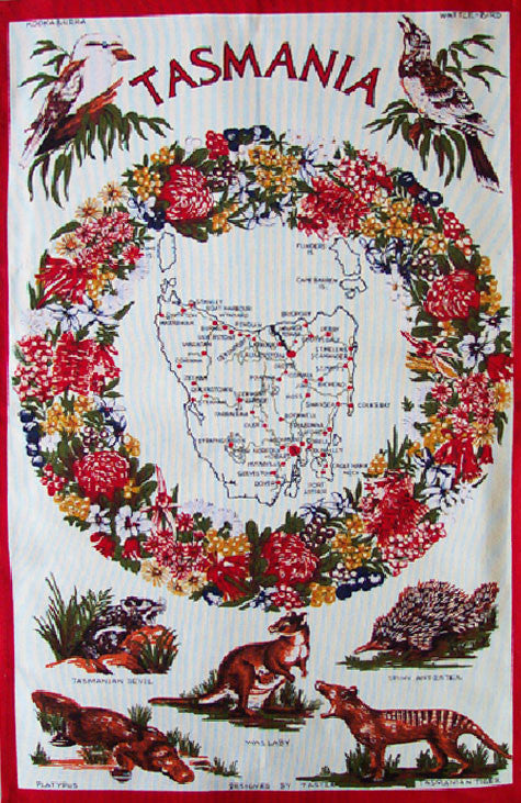 TEA TOWEL TASMANIA FLORA & FAUNA