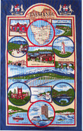 TEA TOWEL TASMANIA 16 SCENE BLUE