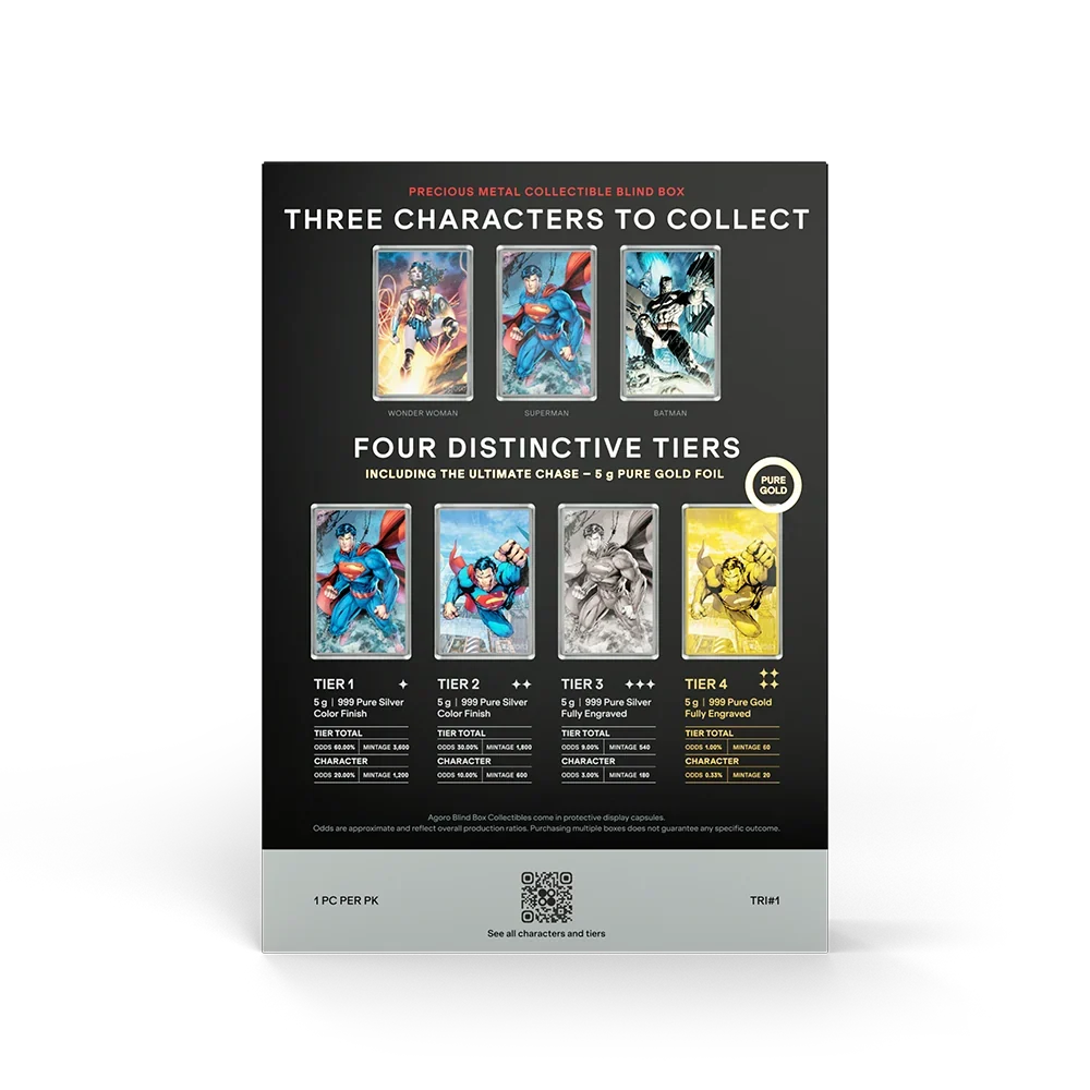 Justice League Trinity Blind Box 5g Silver Collectible Foil