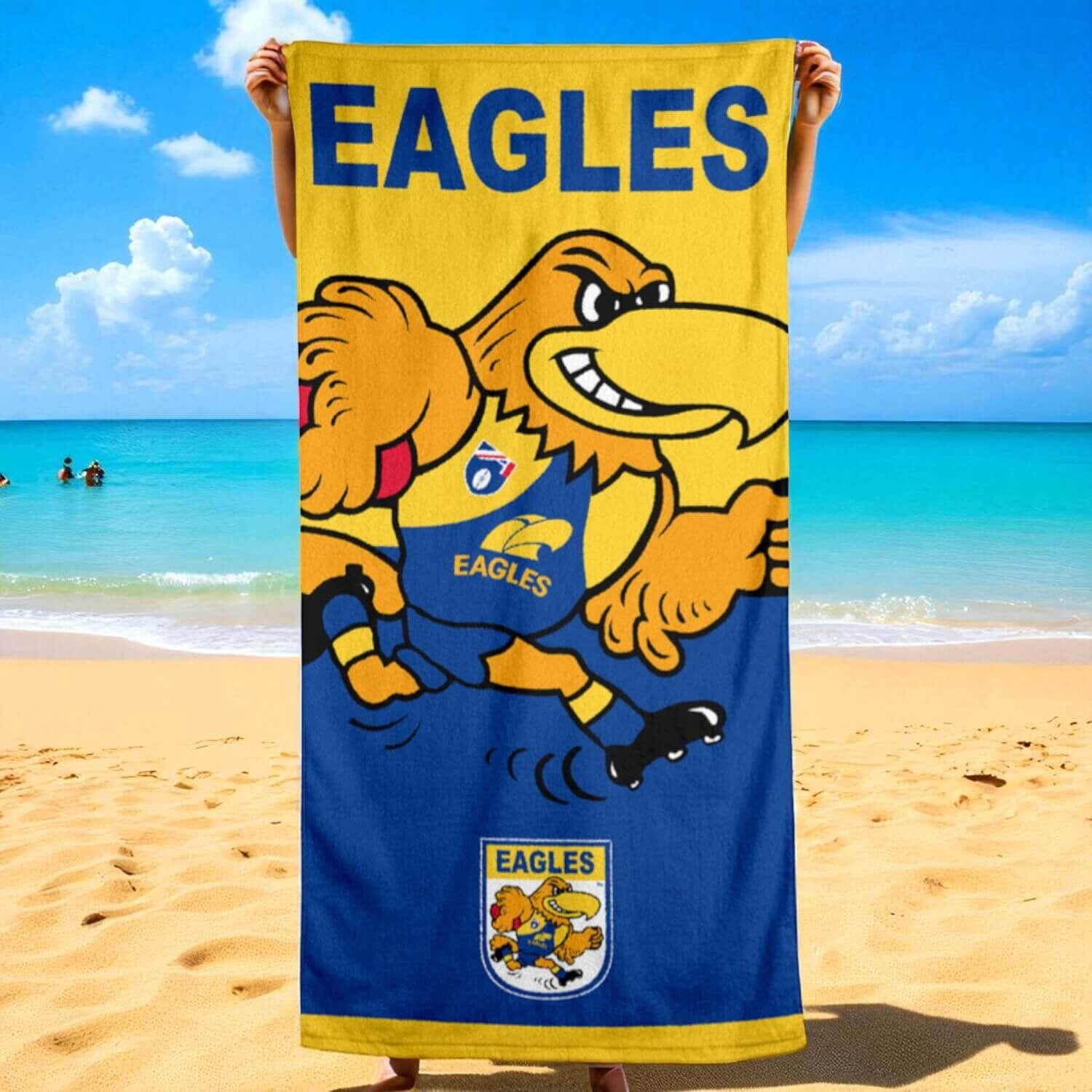 WEST COAST EAGLES JUMBO BEACH TOWEL W 90CM X H170CM