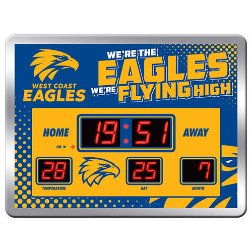 WEST COAST EAGLES LED SCOREBOARD CLOCK