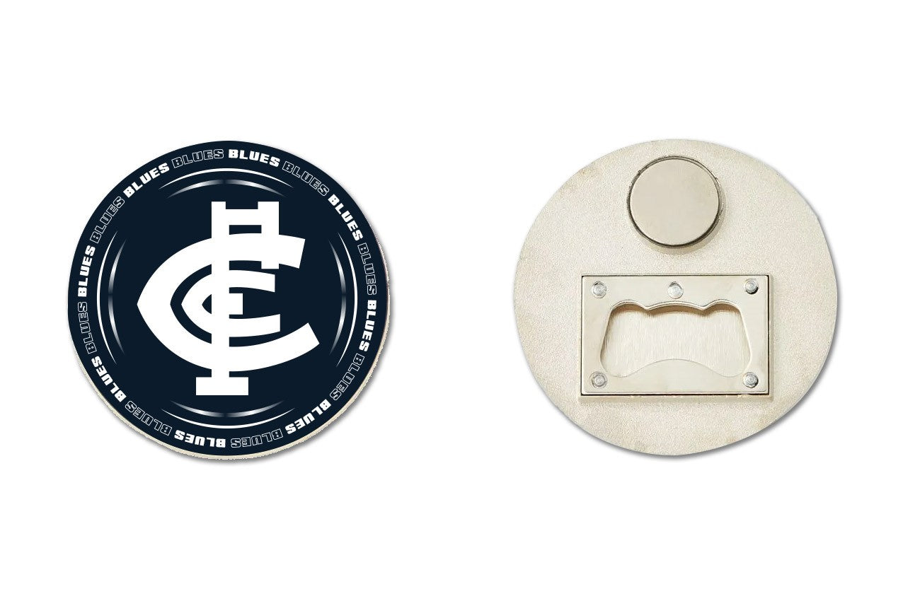 AFL BOTTLE OPENER FRIDGE MAGNET - CARLTON BLUES