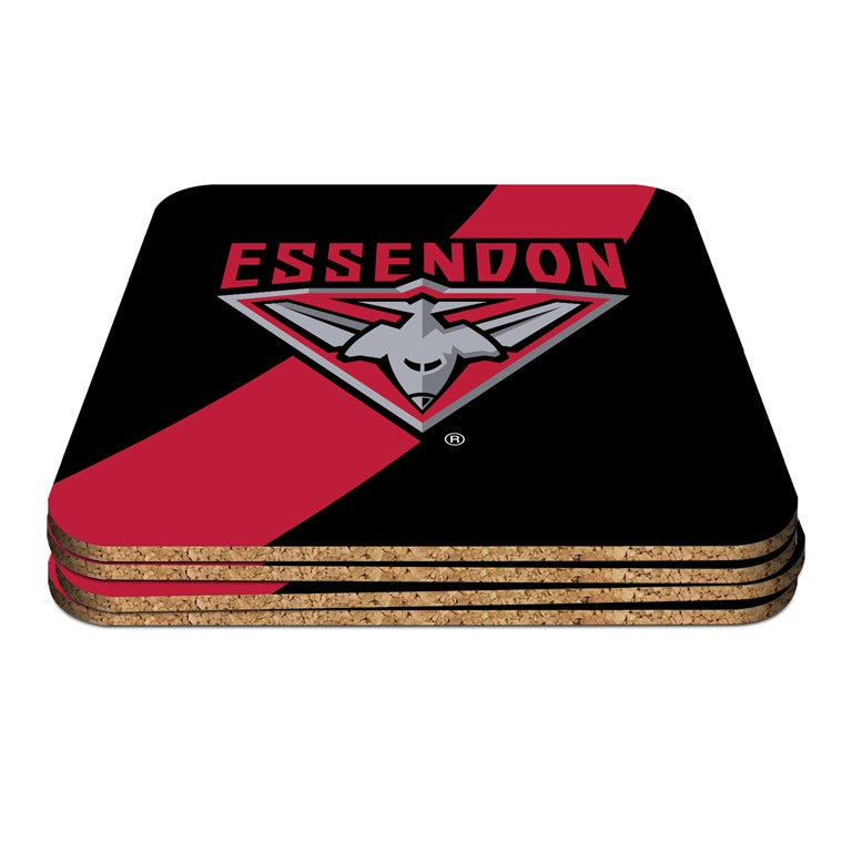 AFL SET OF 4 COASTERS - ESSENDON BOMBERS