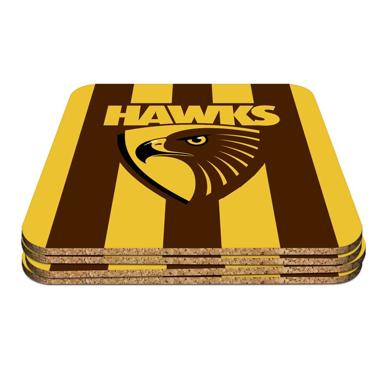 AFL SET OF 4 COASTERS - HAWTHORN HAWKS