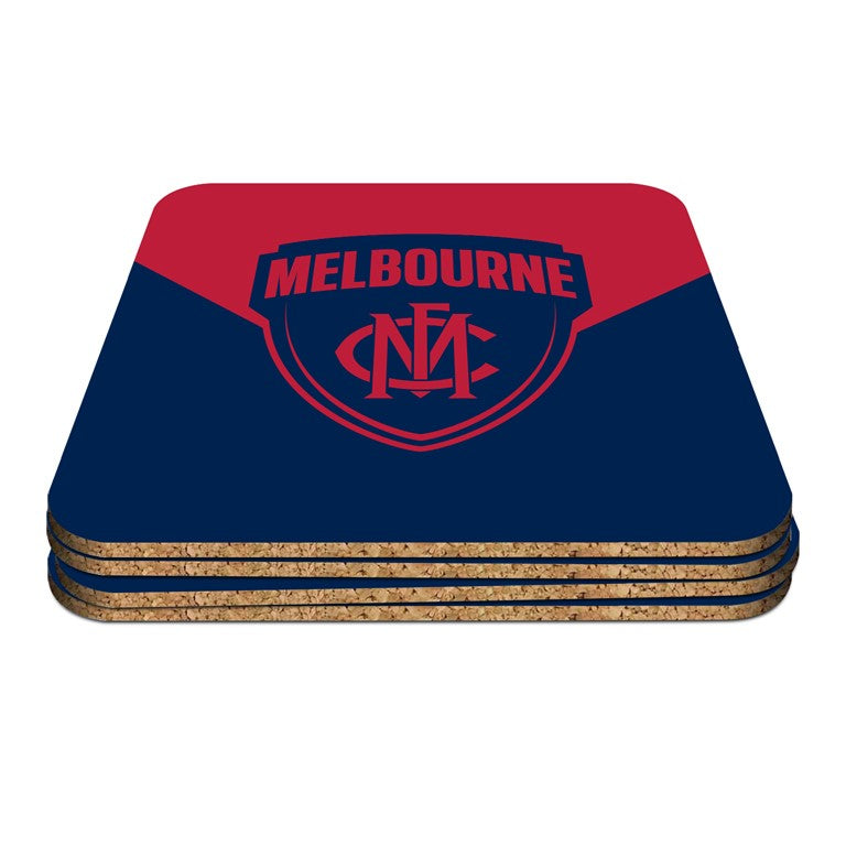 AFL SET OF 4 COASTERS - MELBOURNE DEMONS