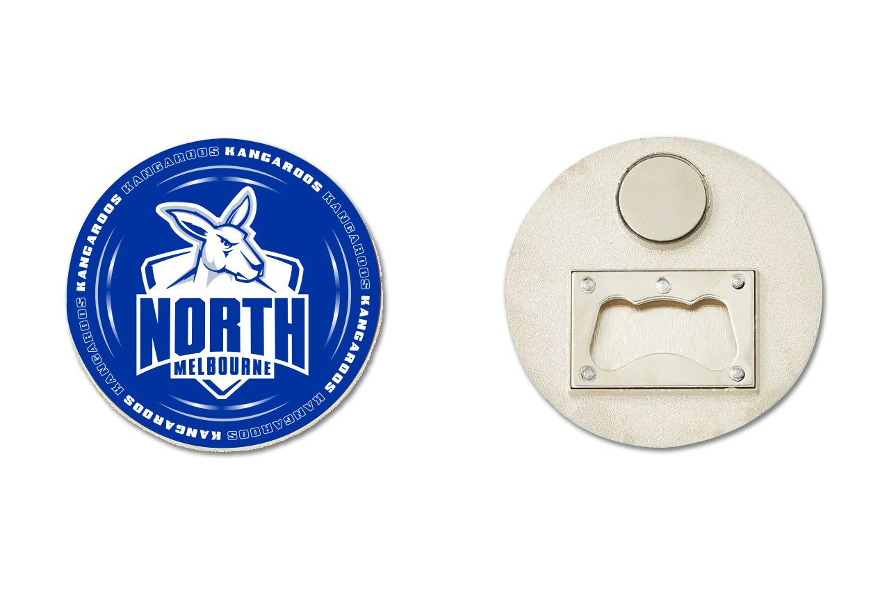 AFL BOTTLE OPENER FRIDGE MAGNET - NORTH MELBOURNE KANGAROOS