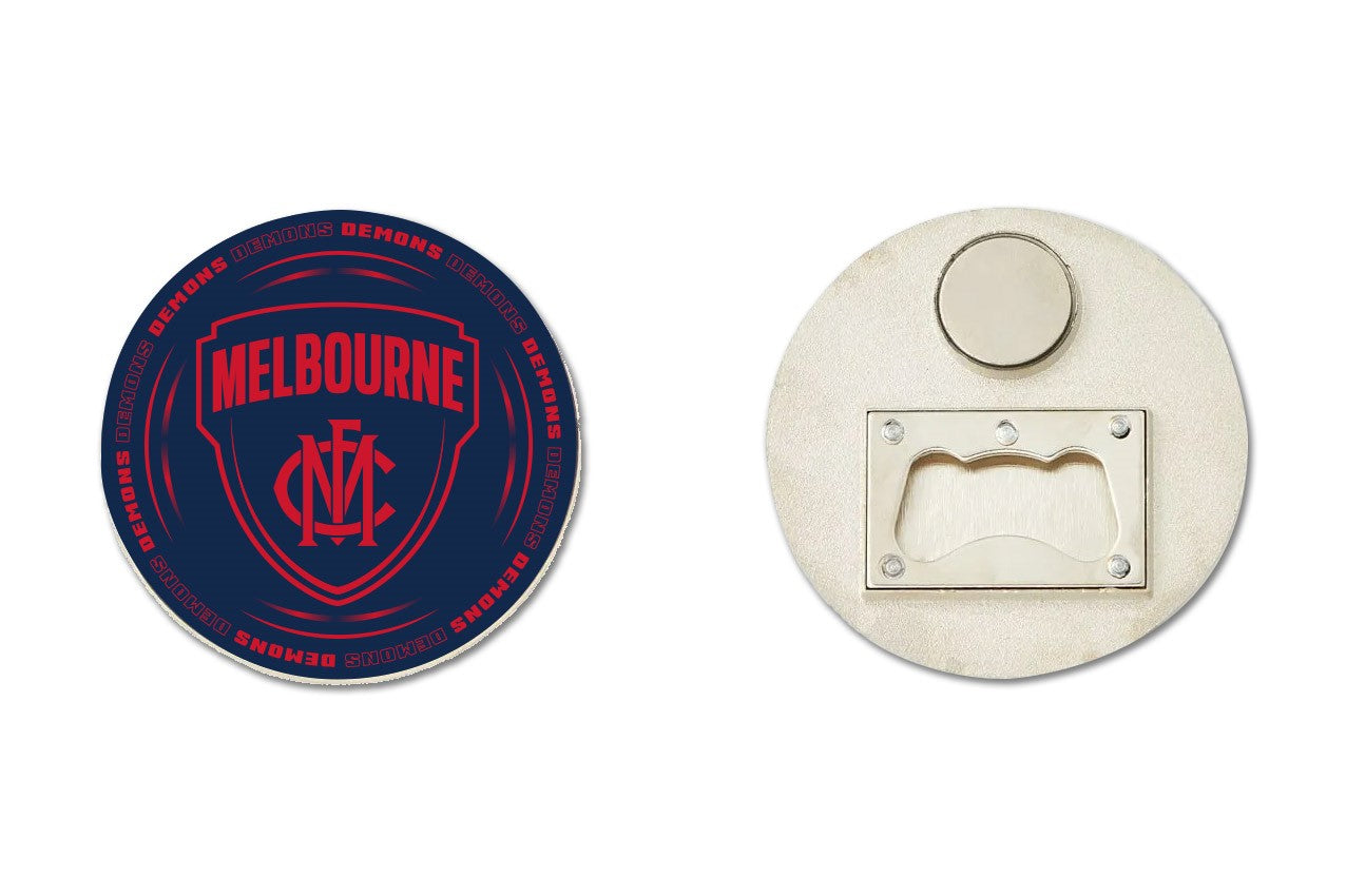 AFL BOTTLE OPENER FRIDGE MAGNET - MELBOURNE DEMONS