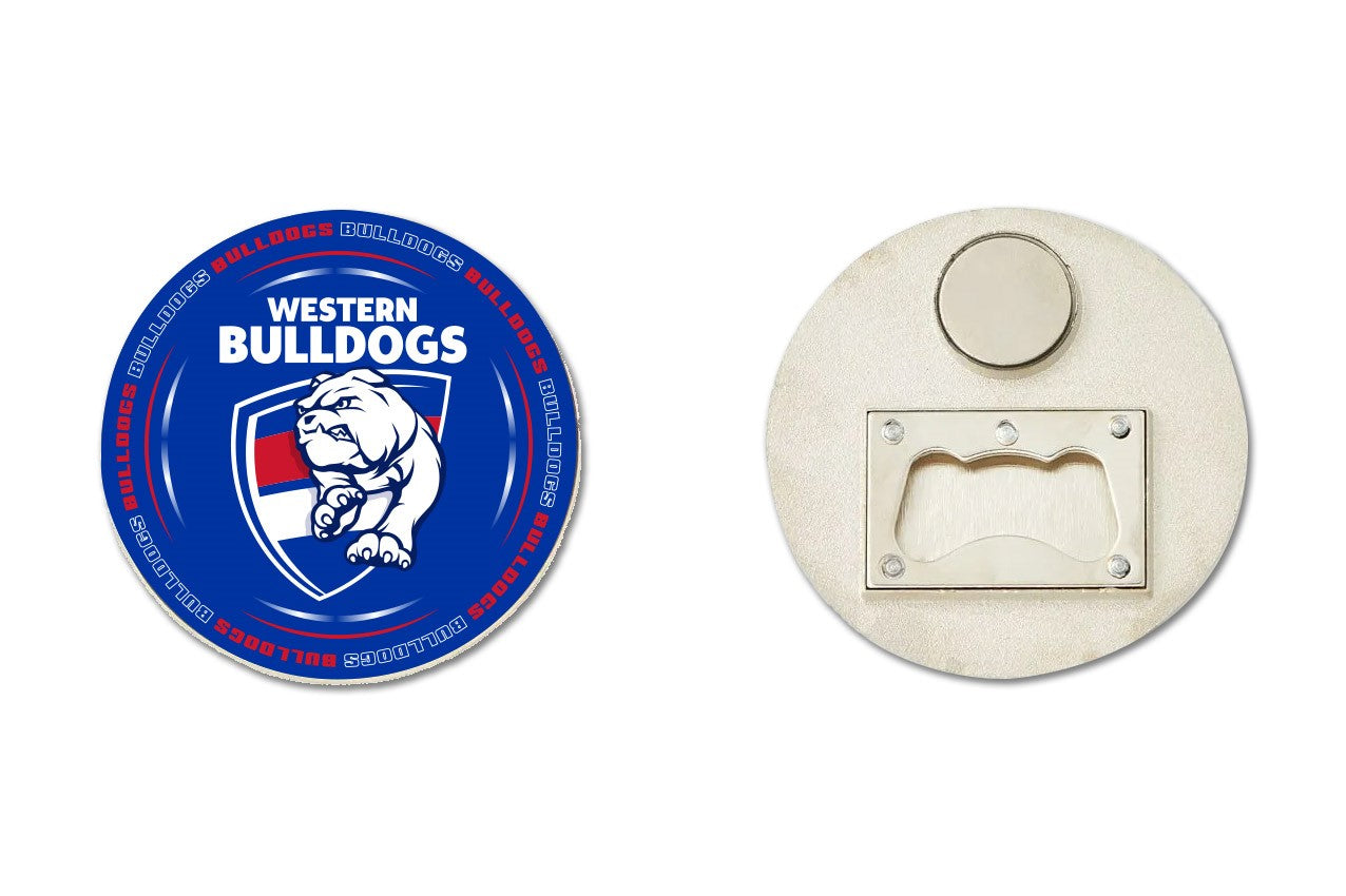 AFL BOTTLE OPENER FRIDGE MAGNET - WESTERN BULLDOGS