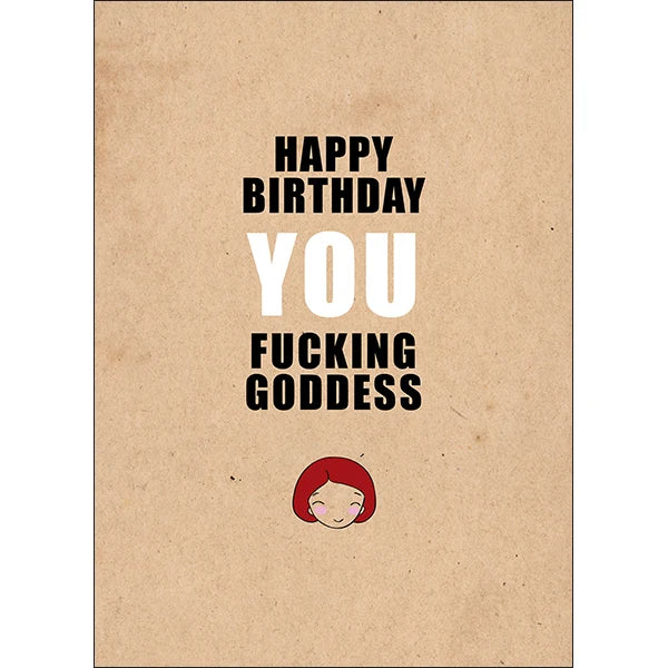 X49 - Goddess rude birthday card