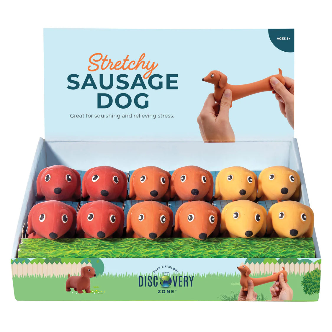 STRETCHY SAUSAGE DOG 3ASST
