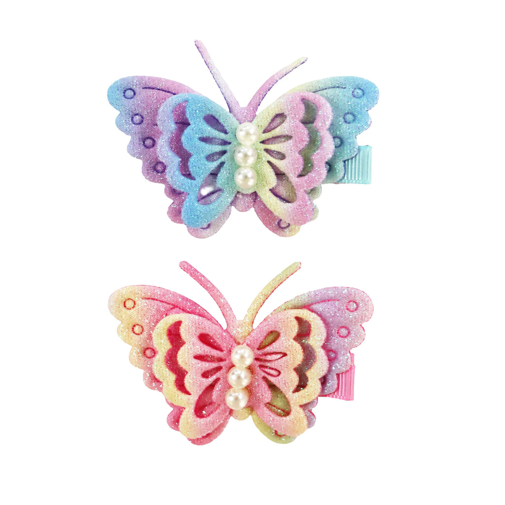 PINK POPPY - RAINBOW BUTTERFLY HAIR CLIP