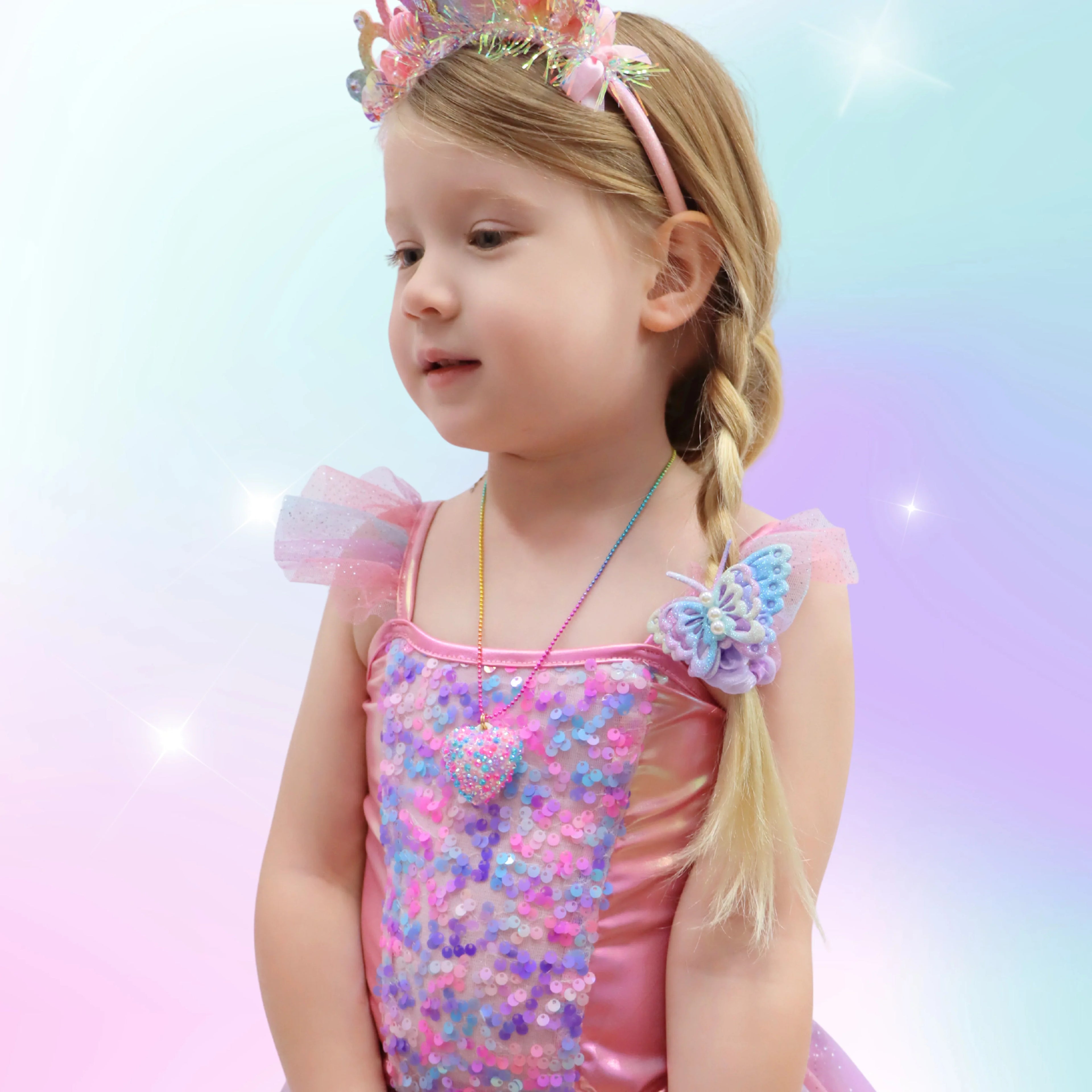PINK POPPY - RAINBOW BUTTERFLY HAIR CLIP
