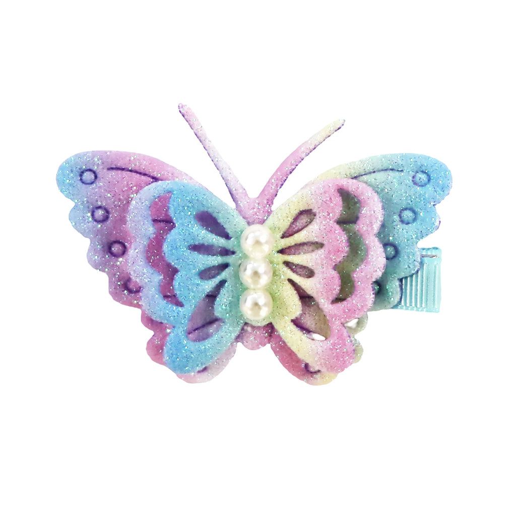 PINK POPPY - RAINBOW BUTTERFLY HAIR CLIP
