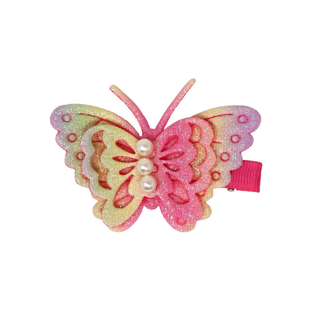 PINK POPPY - RAINBOW BUTTERFLY HAIR CLIP