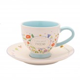 ARTIQUE LOVE LIFE CUP & SAUCER - FRIEND
