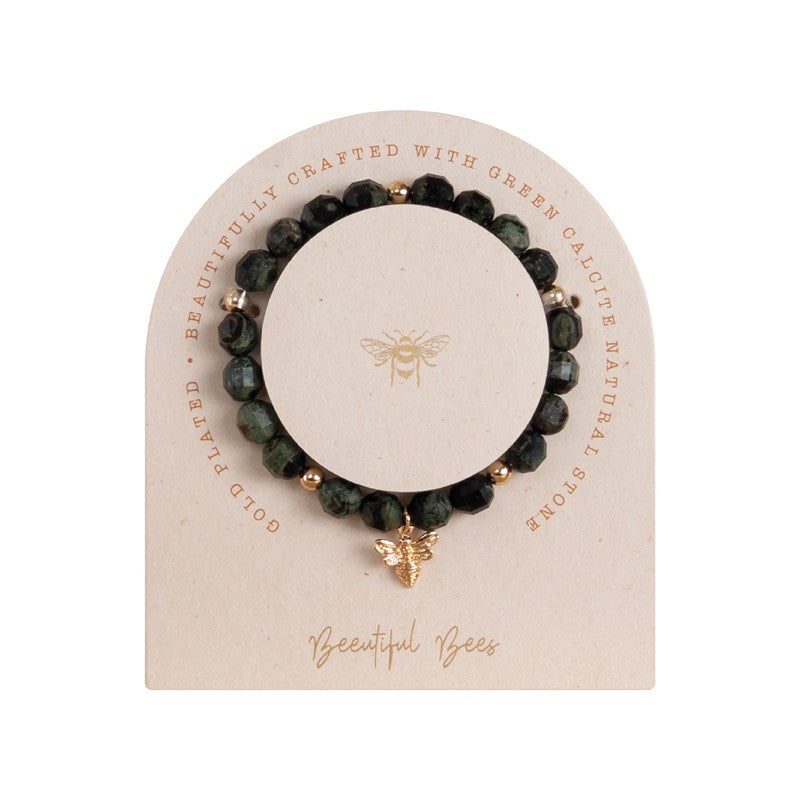 BEEUTIFUL BEES BRACELET - GREEN CALCITE