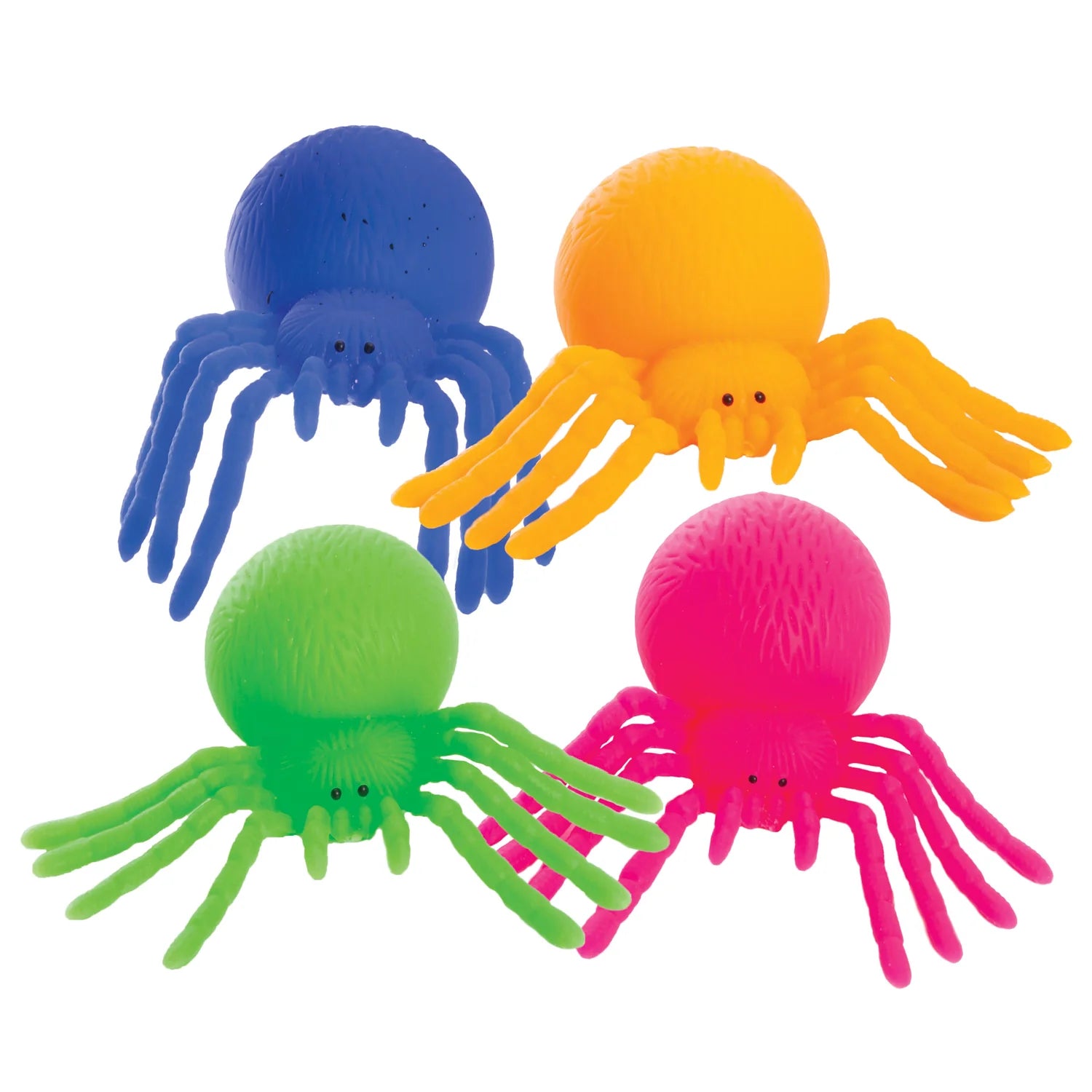 NEON SQUISH-A-SPIDER 4ASST