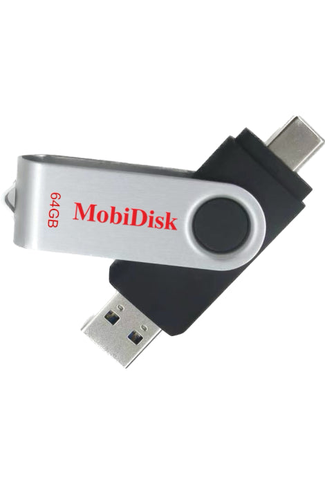 MOBIDISK USB & USB-C PREMIUM FLASH DRIVE 64GB