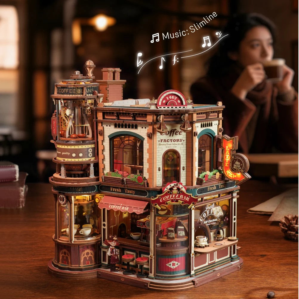 ROBOTIME MUSIC BOX DREAM COFFEE FACTORY