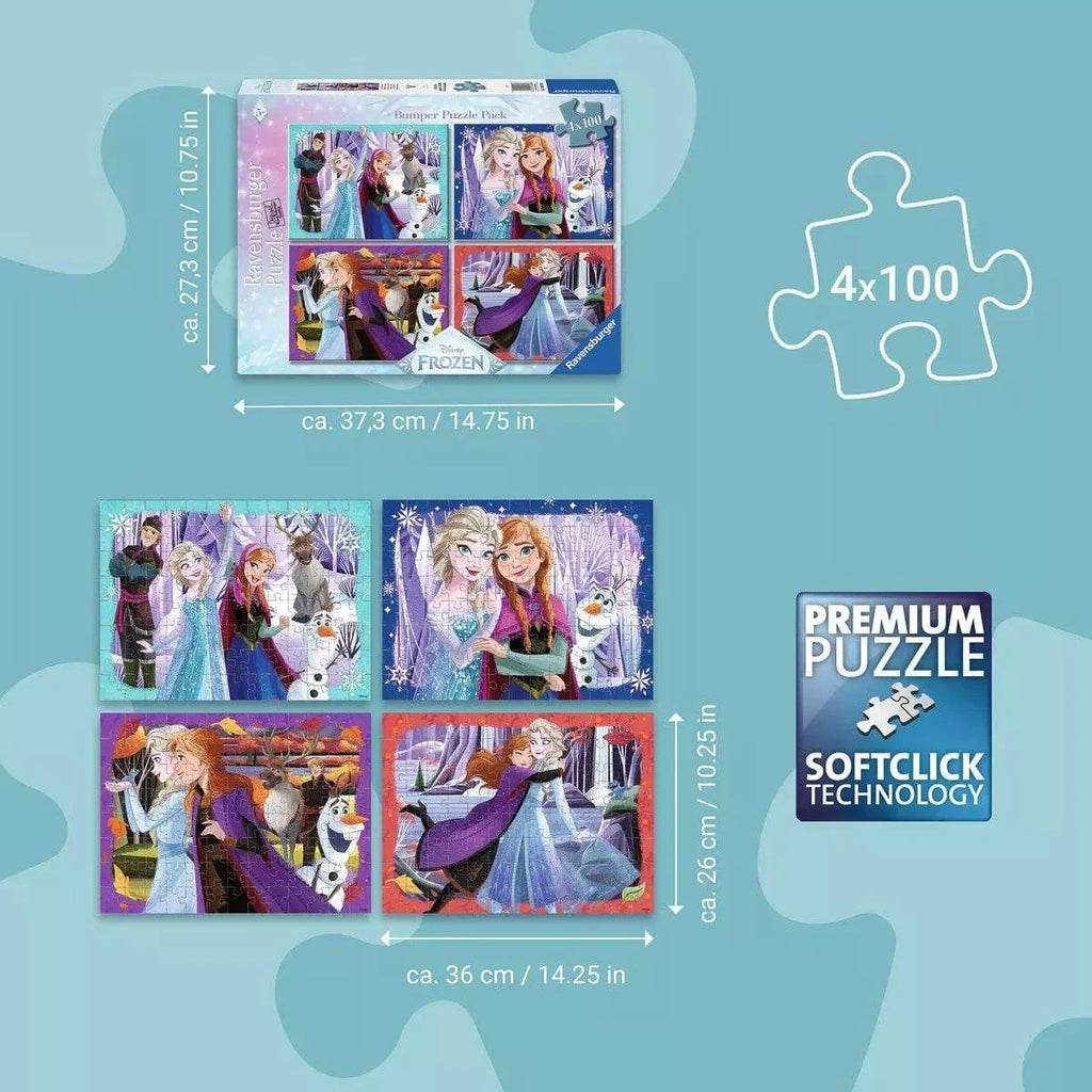 RAVENSBURGER PUZZLE FROZEN BUMPER PUZZLE PACK 4X100