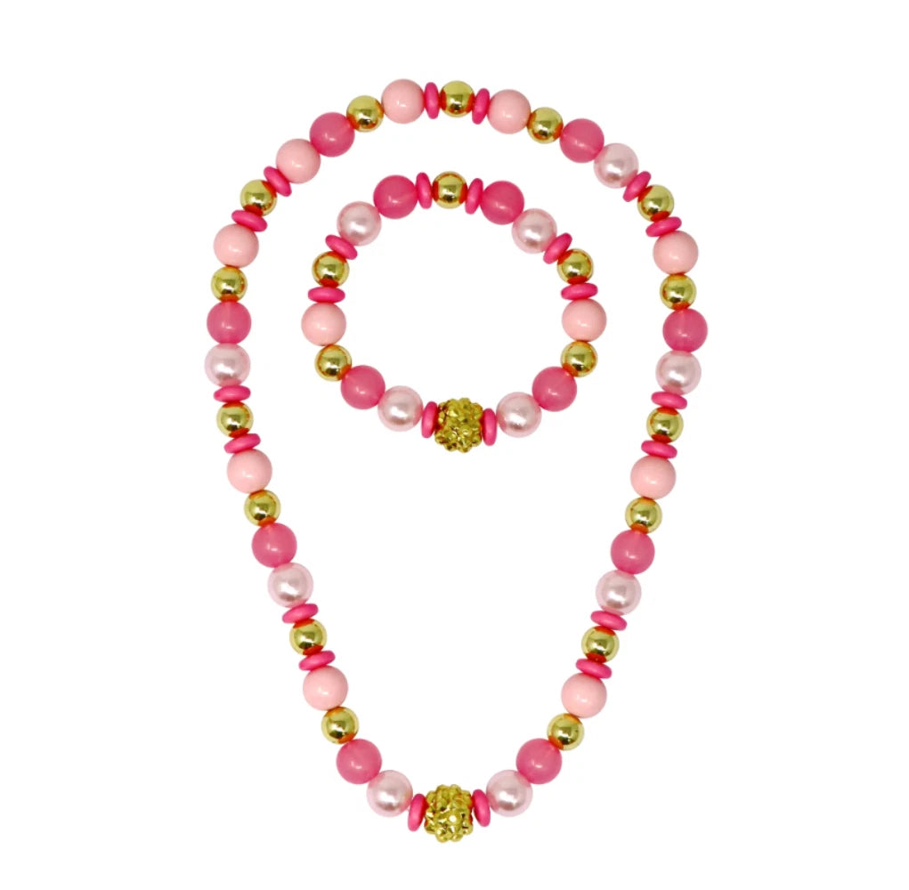 PINK POPPY - FAIRY DELIGHT BEADED NECKLACE/BRACELET SET