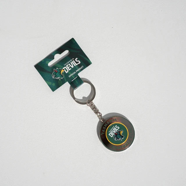 TASMANIAN DEVILS ROUND LOGO KEYRING