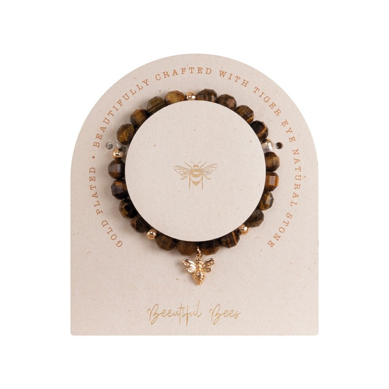 BEEUTIFUL BEES BRACELET - TIGER EYE